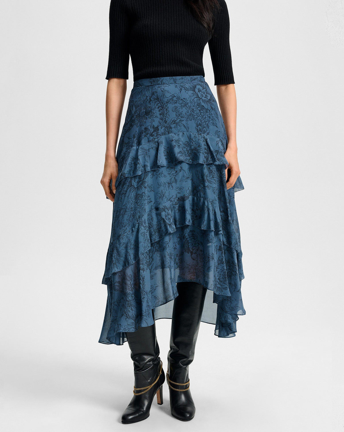 Graeme Silk Midi Skirt
